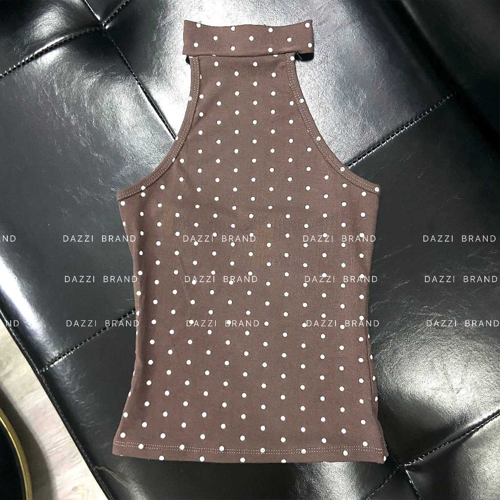[CÓ NÚT CÀI] Áo cổ Yếm phối chấm bi sang chảnh DAZZI A081 | BigBuy360 - bigbuy360.vn