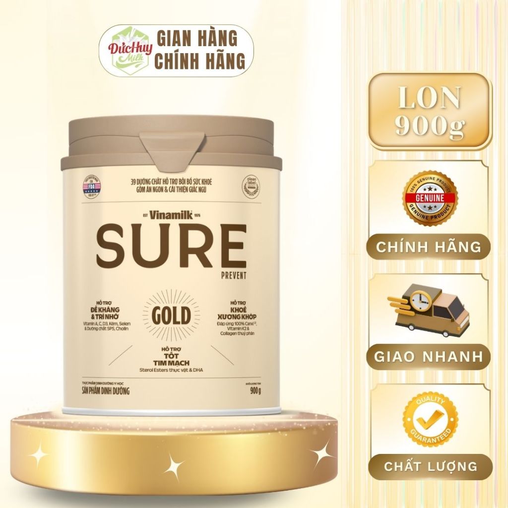 Sữa Bột Vinamilk Sure Prevent Dành Cho Người Lớn Tuổi Lon 900g Mới