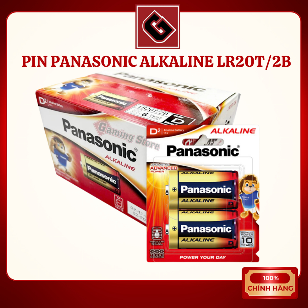 Pin Panasonic Alkaline LR20T / 2B Loại Pin Đại - Hàng Chính Hãng Phân Phối Bởi Gaming Store HCM
