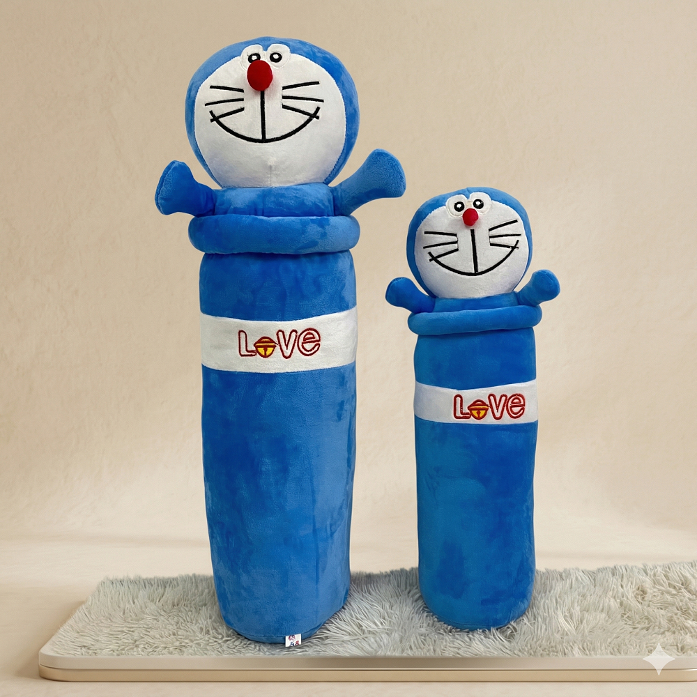 Gối Ôm Doremon HAHUMA Cho Bé 1-4 Tuổi - Vải Nhung Cao Cấp 55cm