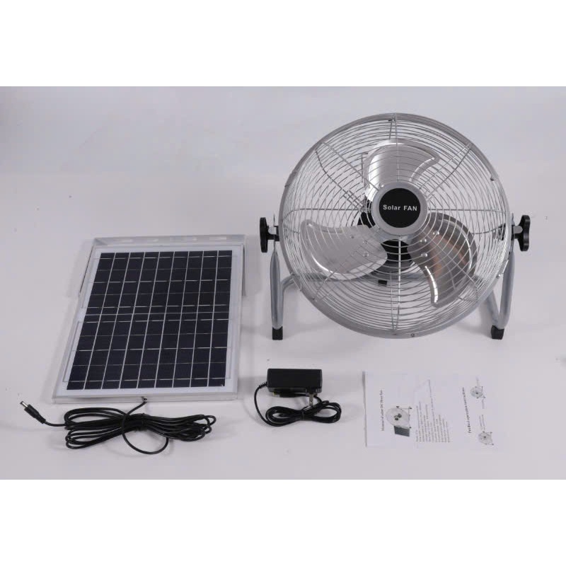Quạt năng lượng mặt trời 14 inch, Quạt tích điện Solar fan, sạc bằng năng lượng mặt trời-