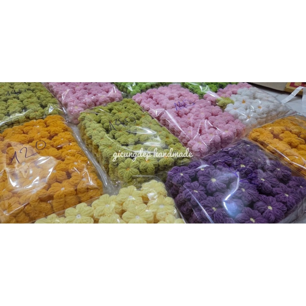 10 hoa len 6 cánh, hoa móc len hoa hạt bắp 6 cánh