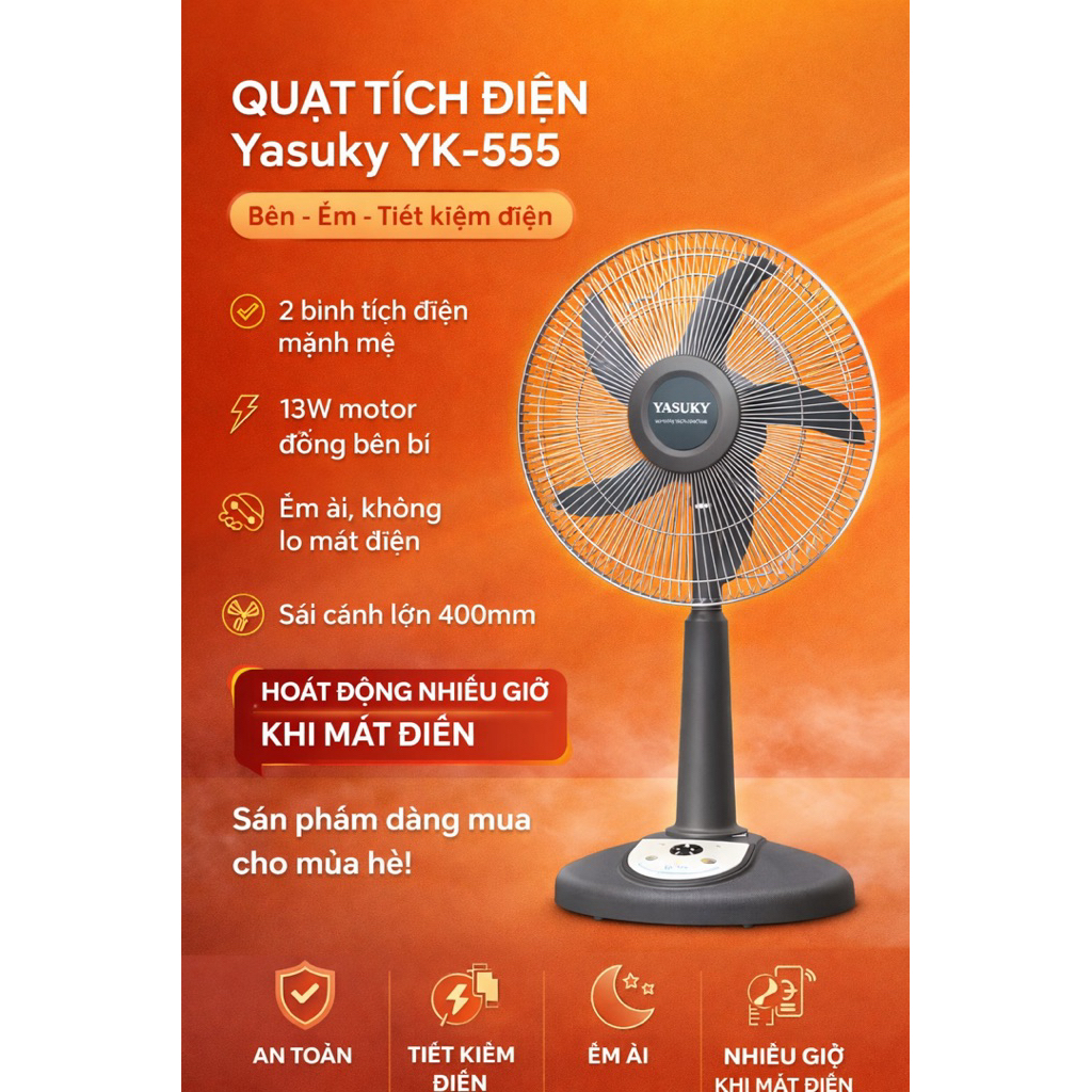 Quạt tích điện Yasuky YK-556