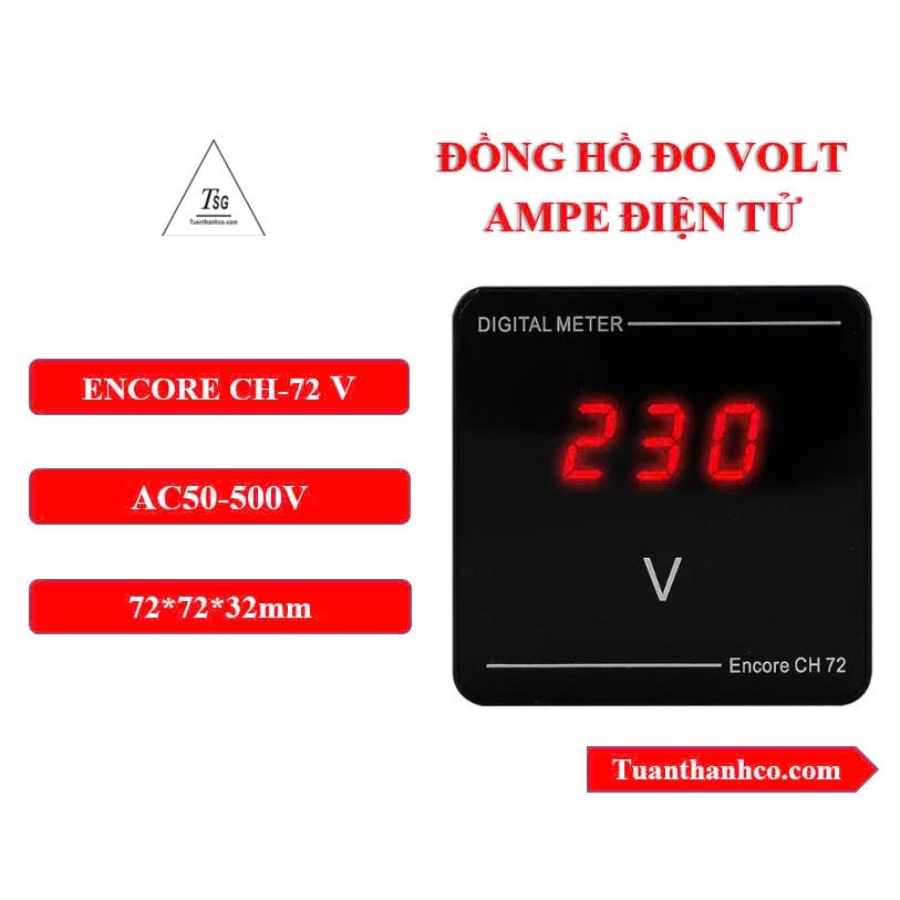 Đồng Hồ Báo Volt Điện Tử Encore CH-72V AC50-500V CH72 Digital Meter