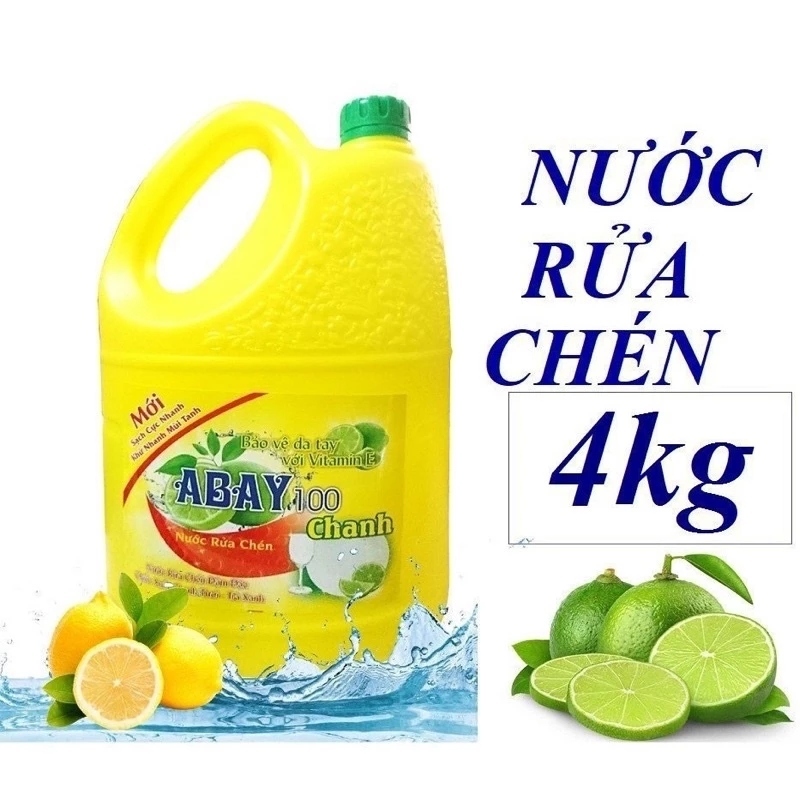 Nước Rửa Chén ABAY Can 4KG/ Care 3.6 Lít và Nước Rửa Chén PARIS Túi 3.2KG