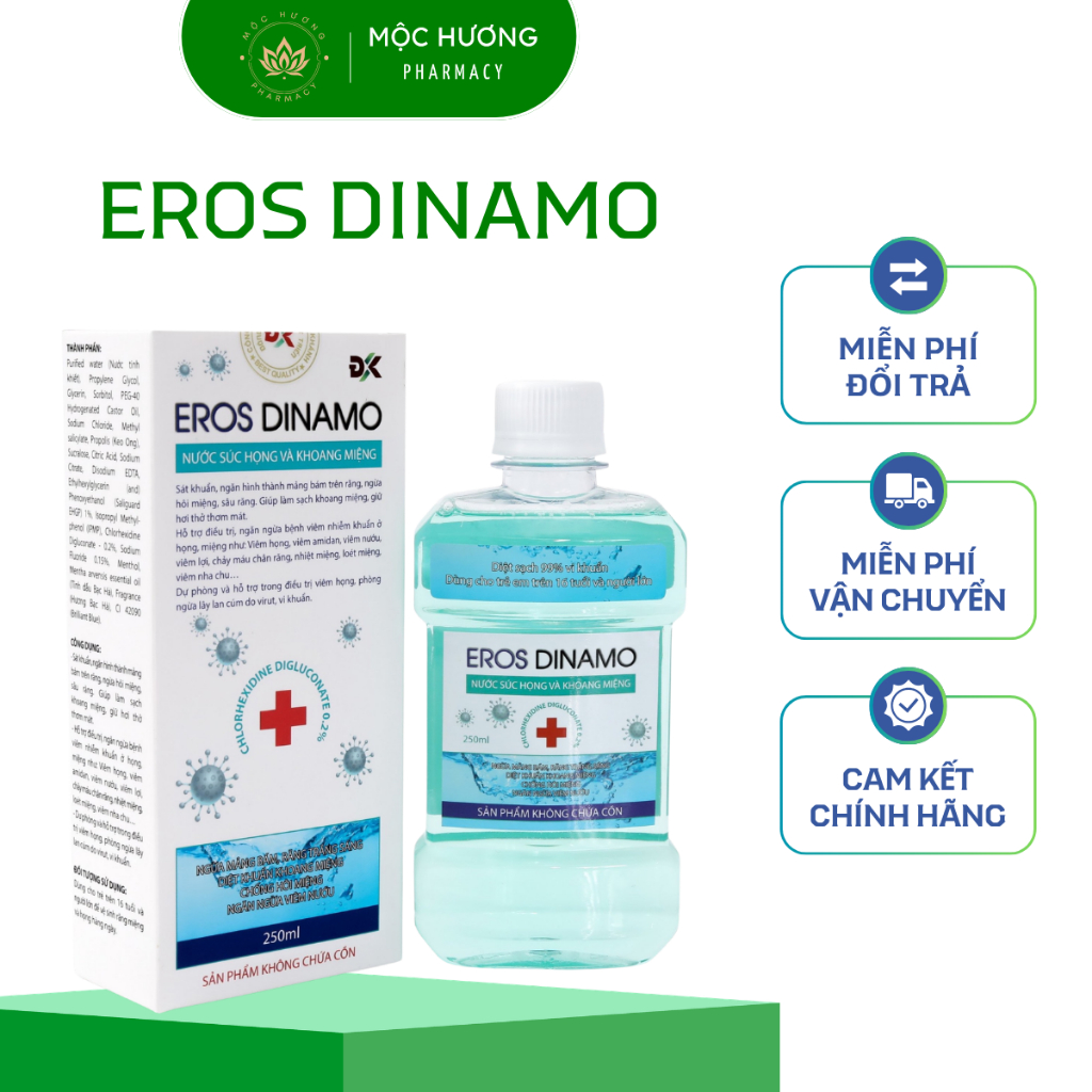 Nước Súc Miệng Giúp Hơi Thở Thơm Mát EROS DINAMO - Chai 250ml