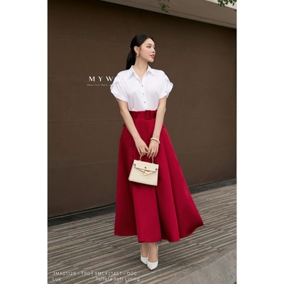 Chân Váy Nữ Dáng Xòe Bồng MY WAY Cạp Cao Kèm Đai Sang Trọng 9MCX2145T