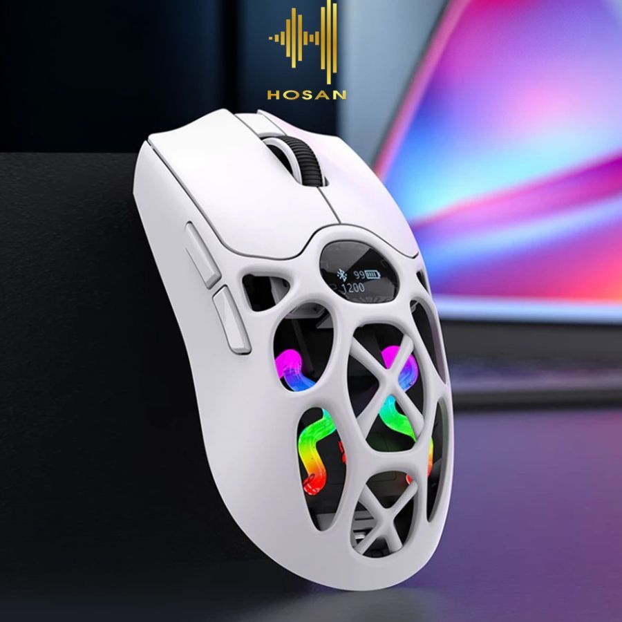 Chuột Không Dây HOSAN Xunfox H16 / H16 Pro Gaming Kết Nối 3 Chế Độ, Màn Hình Oled Thông Minh
