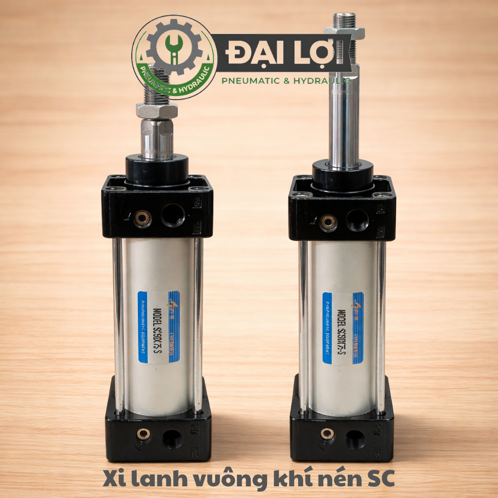 Xy lanh khí nén SC Hiệu PVN và MPM 32/40/50/63 – Xi lanh vuông – Xy lanh khí nén vuông SC