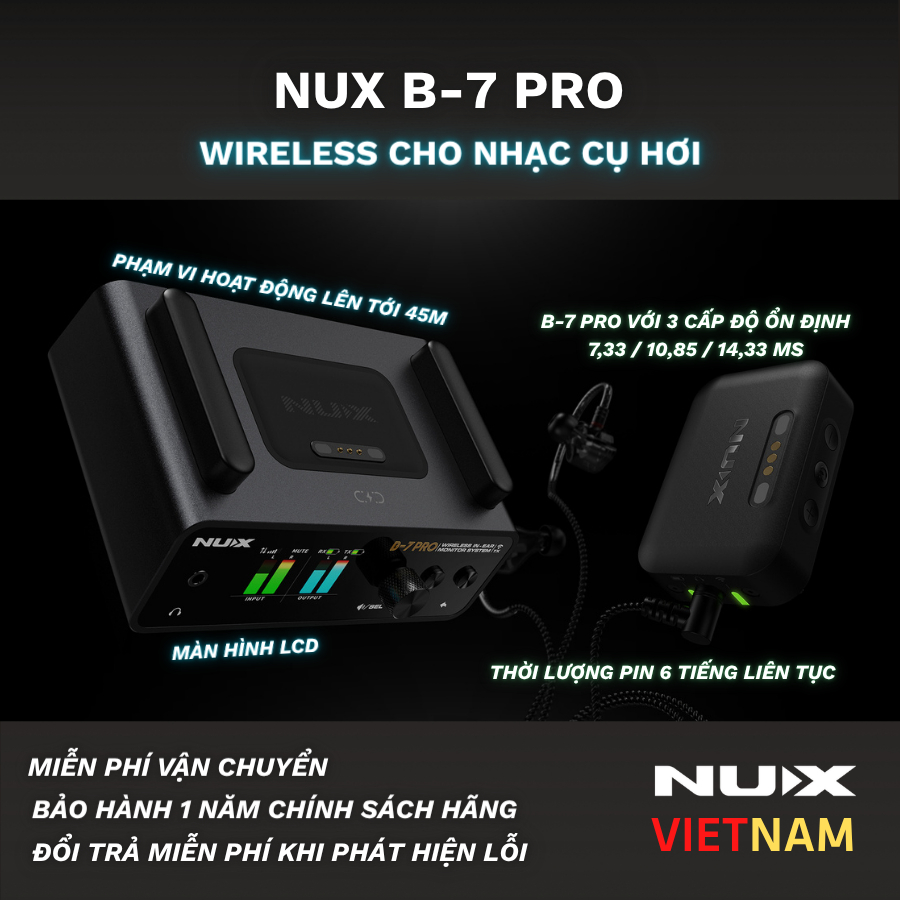 Wireless Professional In-Ear Monitor Nux B-7 Pro ( Wireless Chuyên Nghiệp )