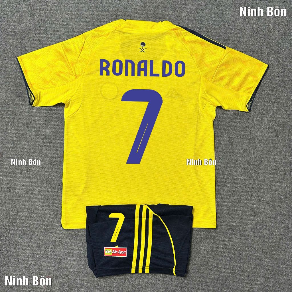 Bộ quần áo bóng đá trẻ em clb al nassr sân nhà 2026 - vải polyester thái cao cấp