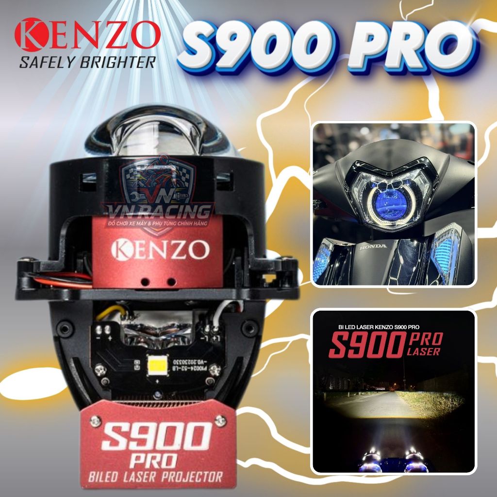 Đèn Pha Led Kenzo S900 Pro 100W Chính Hãng Ánh Sáng Cực Mạnh Lắp Xe Máy Ô Tô Tiết Kiệm Điện Bền Bỉ