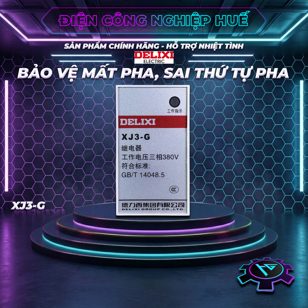 Bảo vệ pha Delixi 3 pha XJ3-G AC380V - Bảo vệ mất pha, sai thứ tự pha, lệch pha