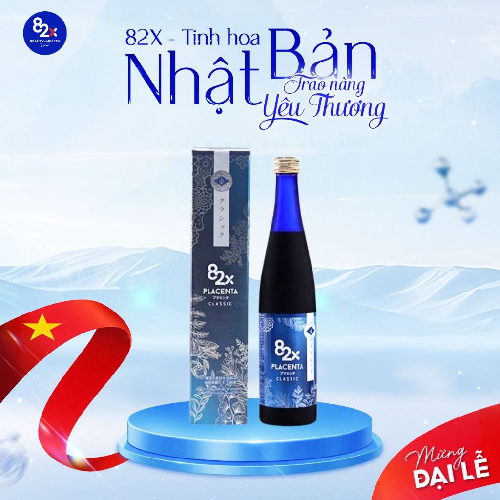 [LIVESTREAM 82X] Nước Uống 82X Placenta Classic Hỗ Trợ Làm Đẹp Da, Duy Trì Tính Nữ Mọng Mướt 500ml/C