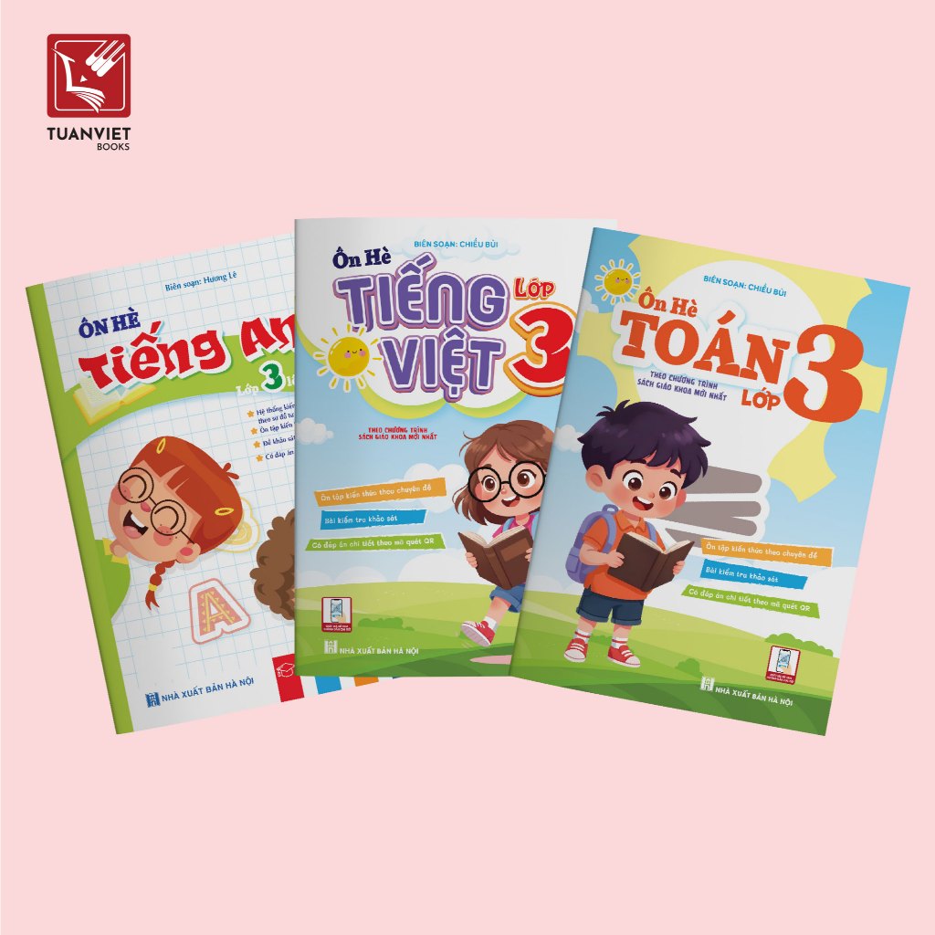 Sách - Combo Ôn Hè Toán, Tiếng Việt, Tiếng Anh 3 - Chương Trình Mới - Dành cho học sinh lớp 3 lên 4