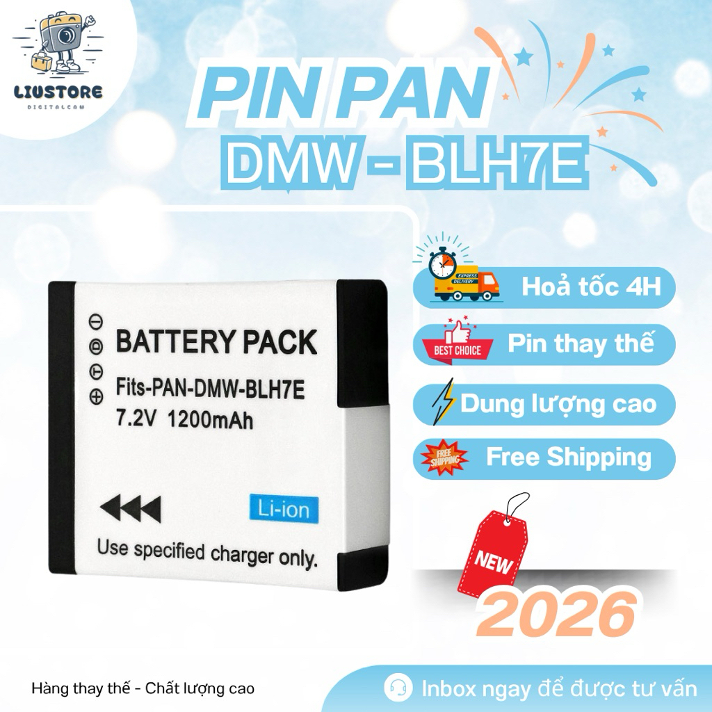 Pin Máy ảnh Pana DMW-BLH7E - Dung lượng 1200mAh Tương Thích Với Các Dòng Máy Ảnh Lumix DMC-GM1, GM5,