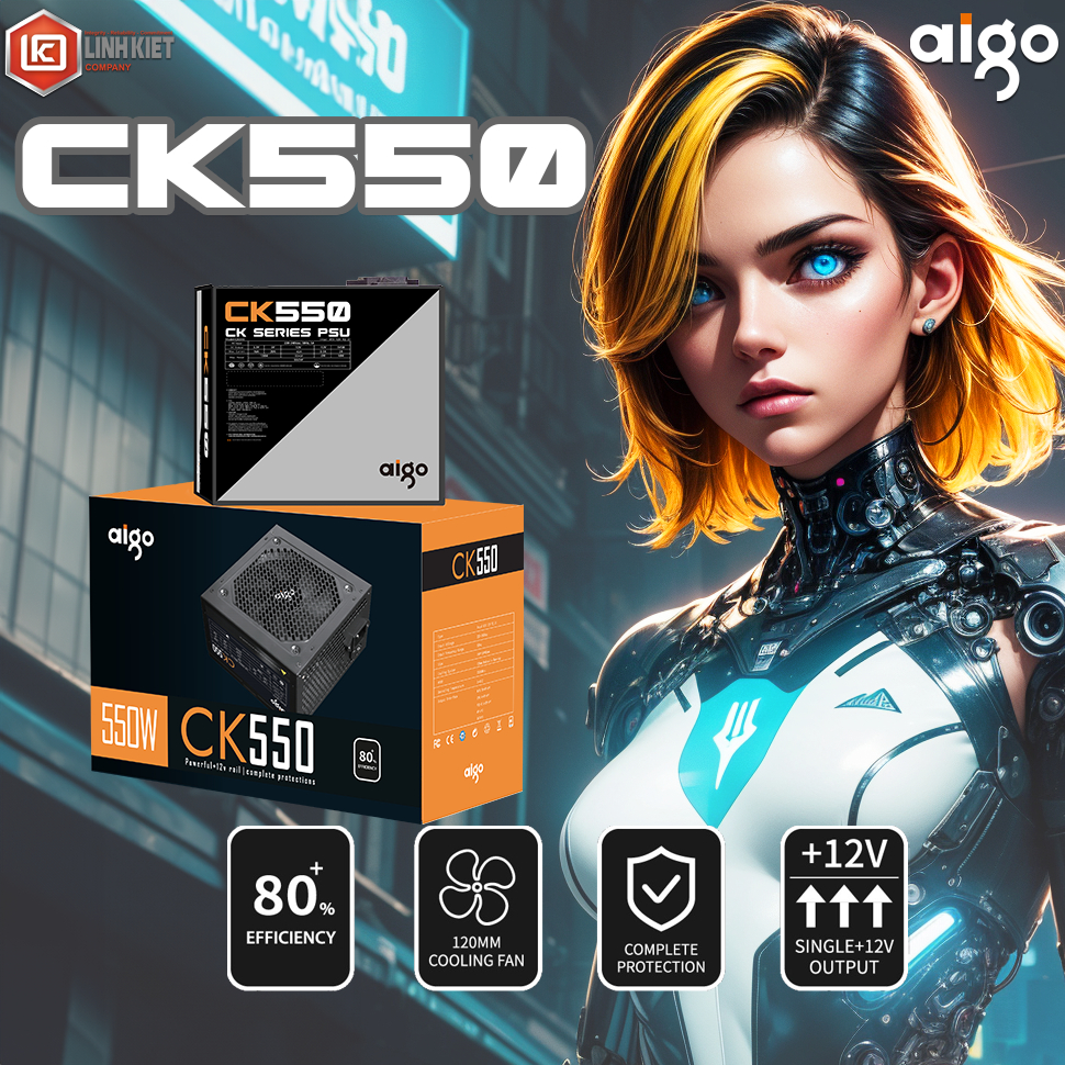 [NGUỒN MÁY TÍNH] AIGO CK550 550W bảo hành 03 năm