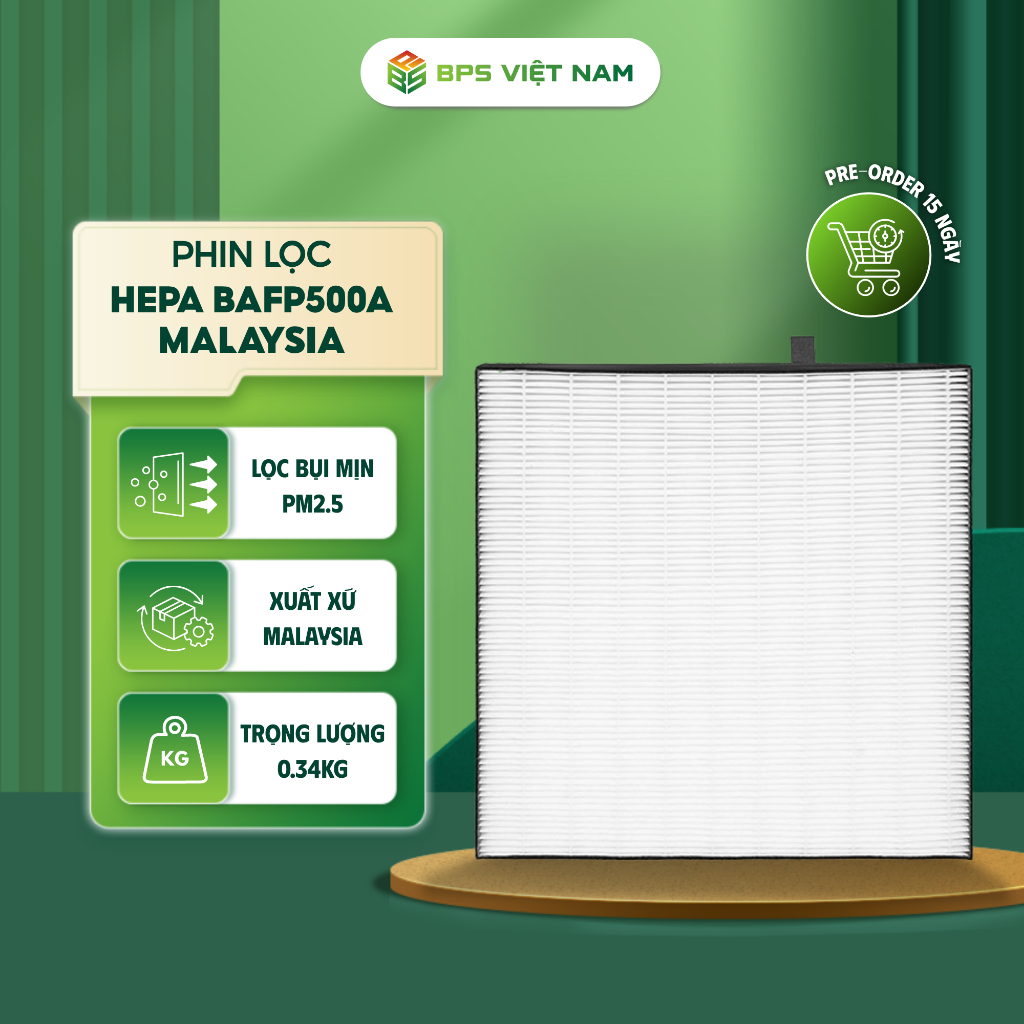 Phin Lọc HEPA Daikin BAFP500A – Lọc Bụi Mịn, Thay Thế MC30/40/55, Tuổi Thọ 10 Năm