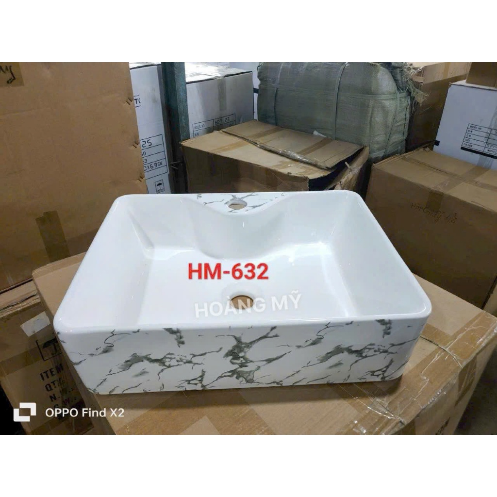 Chậu lavabo Chậu rửa mặt lavabo ĐẶT BÀN ĐÁ,vân mây, không treo tường