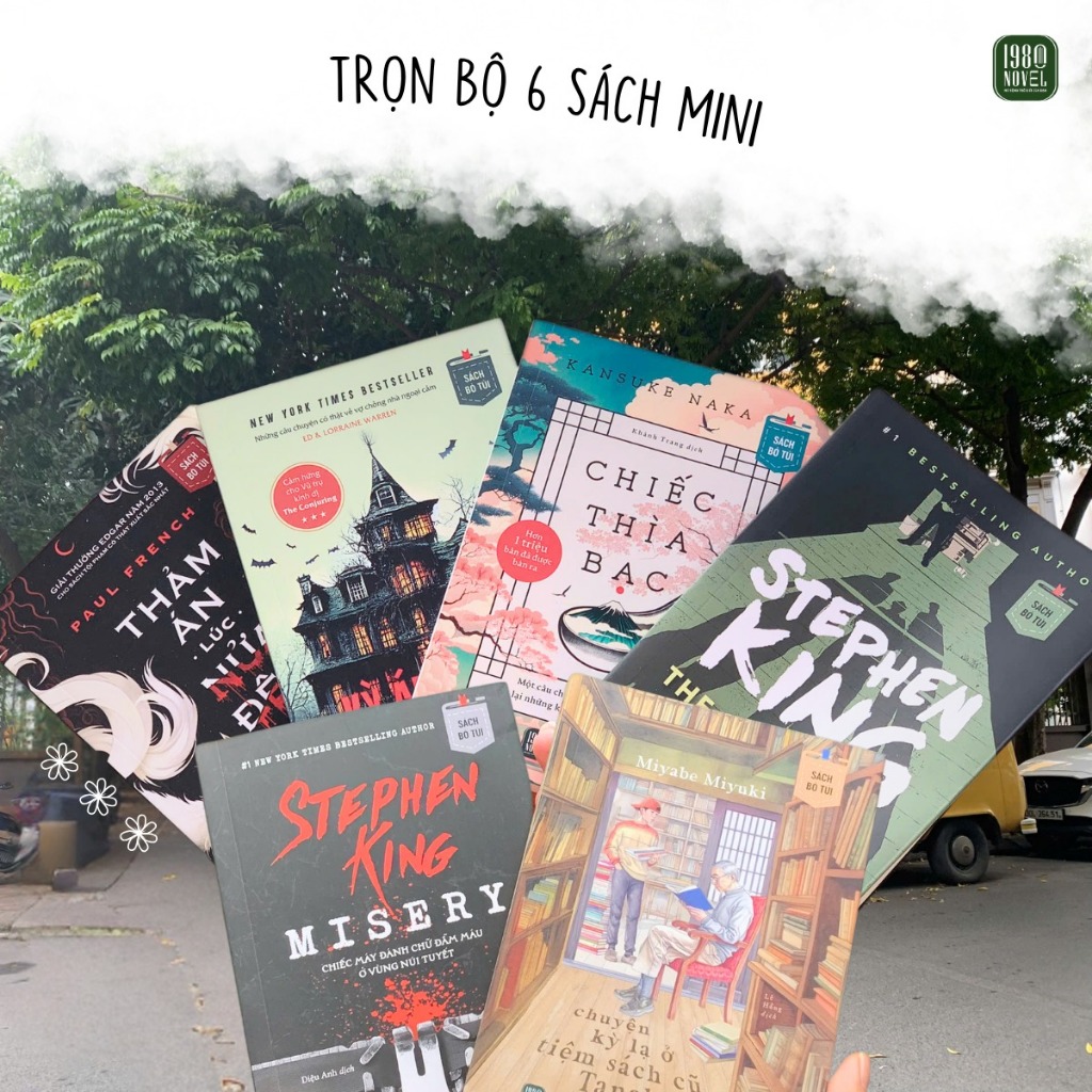 Bộ 6 sách bỏ túi: Misery + Dặm xanh + Chiếc thìa bạc + Tanabe + Kỳ án săn ma + Thảm án - 1980Novel
