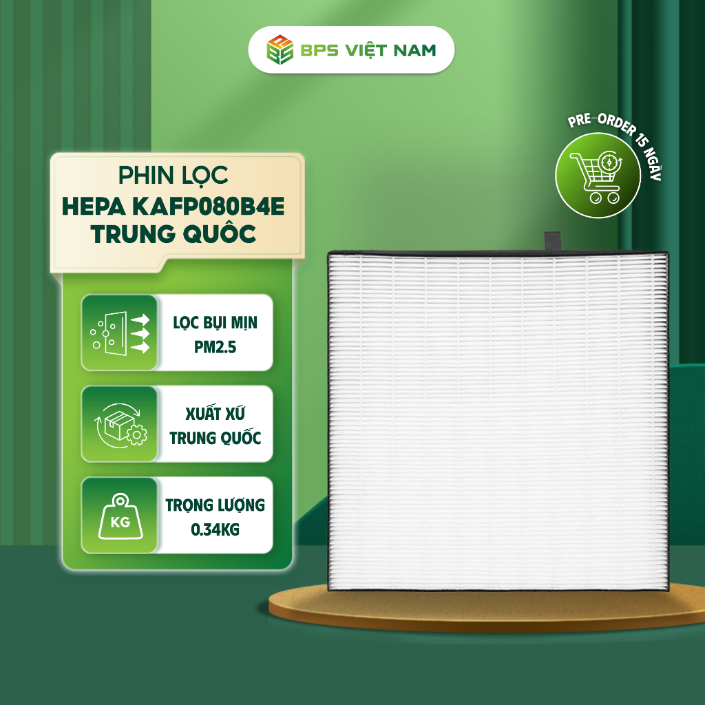 Phin Lọc HEPA Daikin KAFP080B4E – Lọc Bụi Mịn, Dùng Cho MC40/55, MCK55, Tuổi Thọ 10 Năm