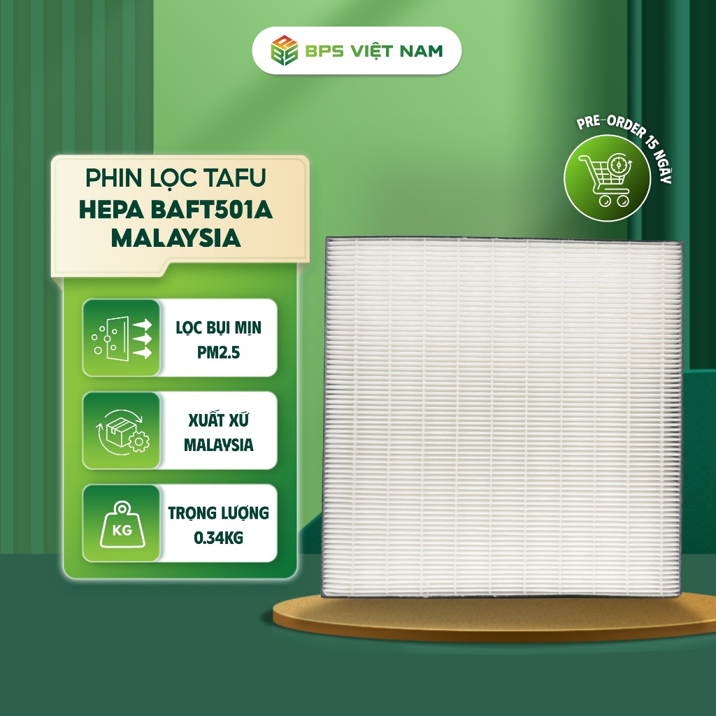 Phin Lọc TAFU HEPA Daikin BAFT501A – Lọc Bụi Mịn, Chống Nước, Dùng Cho MCK70/MC80, Tuổi Thọ 10 Năm