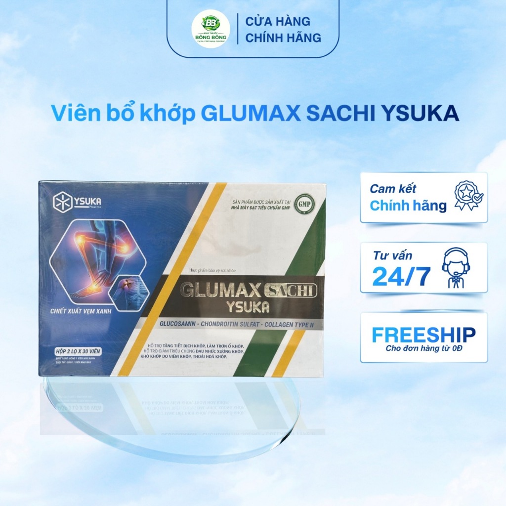 Viên xương khớp GLUMAX Sachi Ysuka giảm đau nhức khớp thoái hoá khớp - Hộp 2 lọ x 30 viên