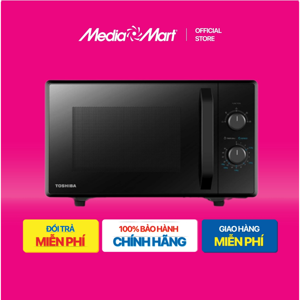 [ Mediamart Mall ] Lò vi sóng 24L Toshiba MW2-MM24PC(BK)-Thailand BH chính hãng,Ship 0đ