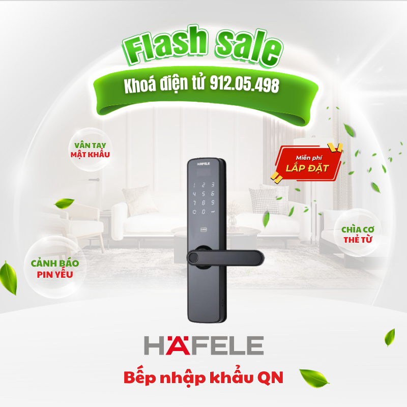 Khóa Cửa Thông Minh Hafele DL7100 912.05.498 Mã Số, Thẻ Từ, Vân Tay