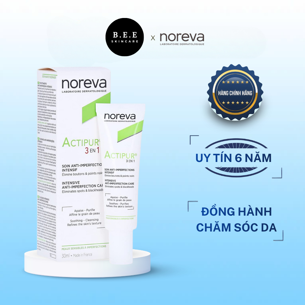 [HÀNG CÔNG TY] Kem Dưỡng Noreva Actipur 3 En 1 Care Giảm Dầu, Giảm Mụn,Mờ Thâm Bee Skincare