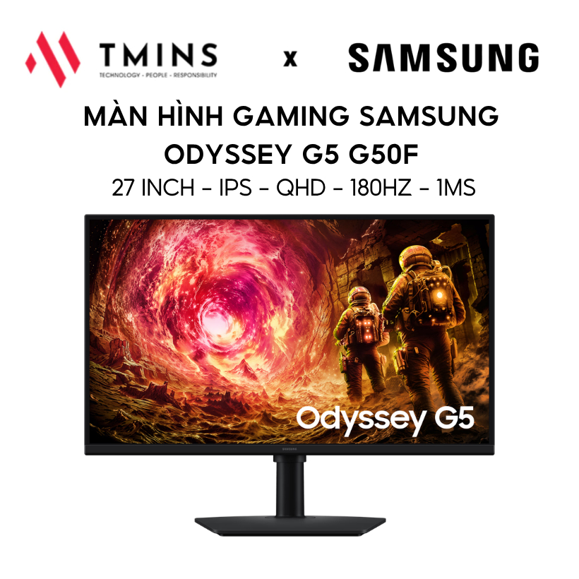 Màn hình Gaming SAMSUNG Odyssey G5 G50F 27 Inch/ QHD/ 180Hz/IPS/ 1ms - Hàng chính hãng