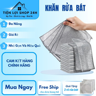Khăn Lưới Rửa Bát Kim Loại - Khăn Lưới Dùng Lau Bát Chén Dĩa, Cọ Rửa Xoong Nồi, Chống Bám Dầu Hot Trend 2026