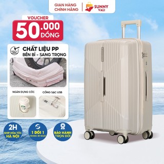 Vali kéo du lịch thời trang sunny sv15/choco tích hợp nhiều tính năng