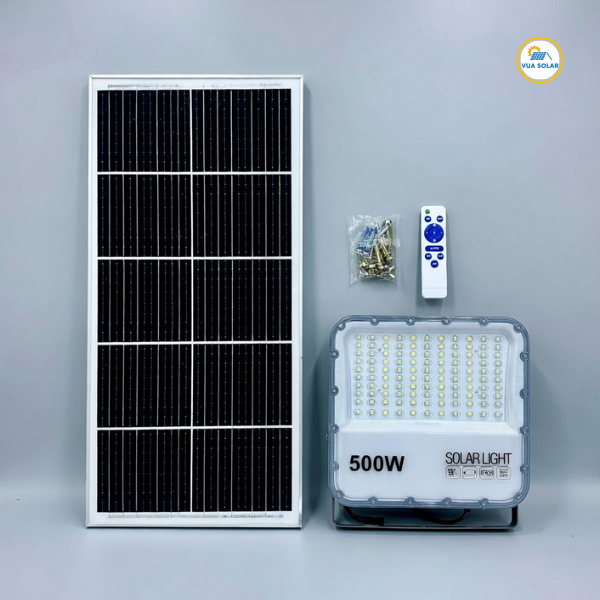 Đèn Pha Năng Lượng Mặt Trời 500W CL-500 | Bi LED 5054 | Chống Chói | Pin 40000mAh | Mono 40W | IP68