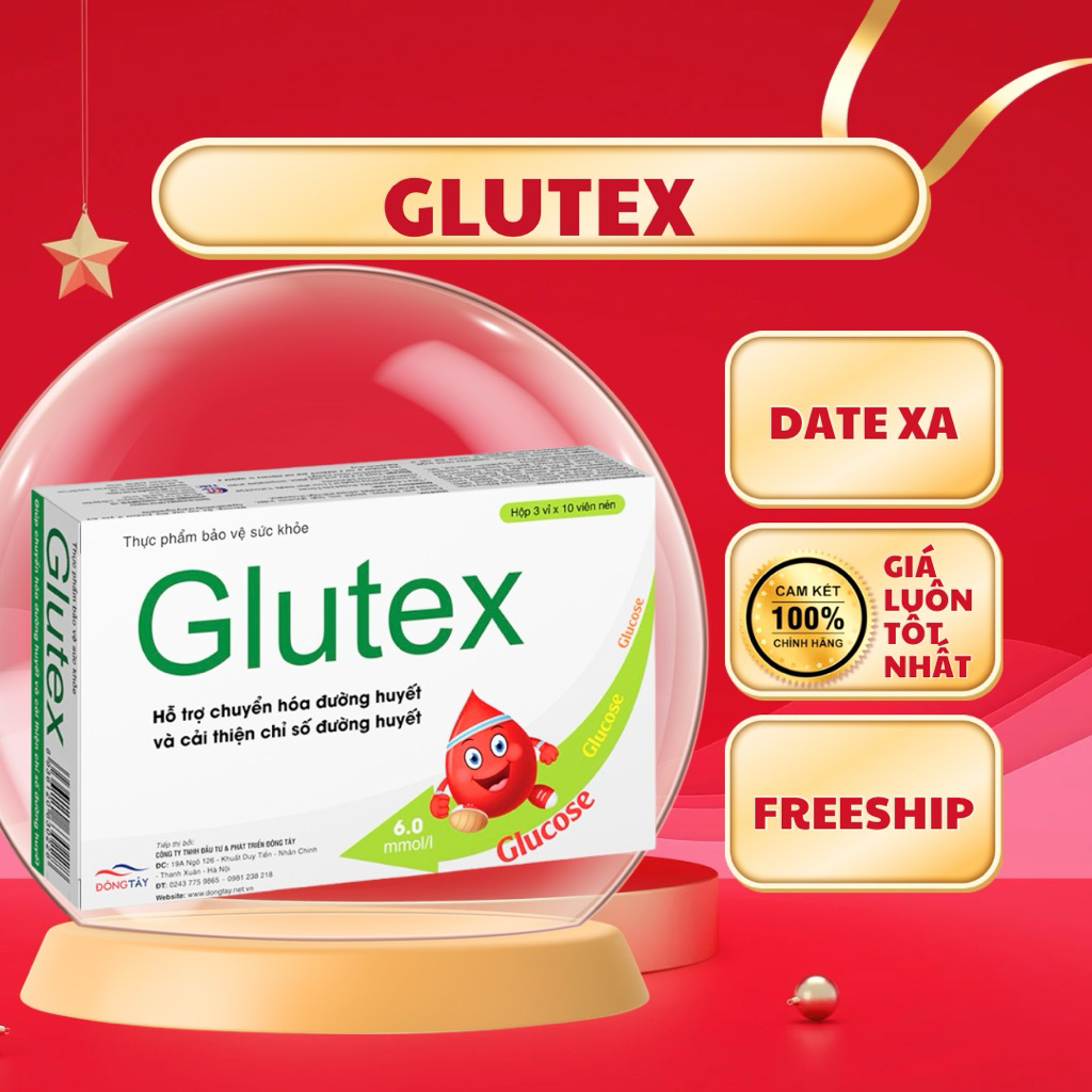 Glutex hỗ trợ ổn định đường huyết hộp 30 viên