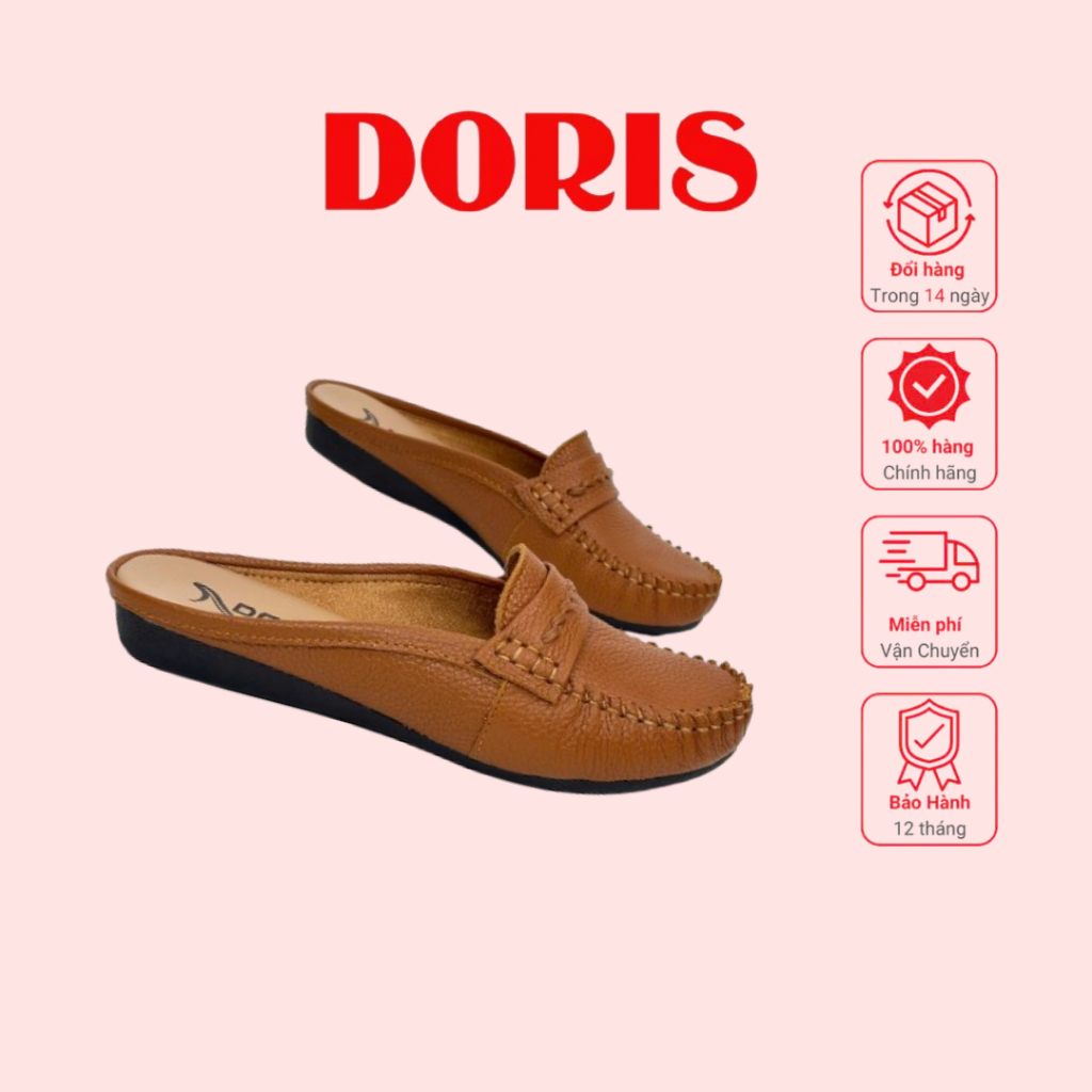 Dép sục nữ da thật đế  2cm DORIS DN204 - SIZE CHUẨN- BẢO HÀNH 12 THÁNG.