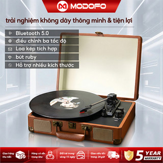 MODOFO Máy Hát Đĩa Than Vinyl Bàn Xoay Retro Loa Bluetooth Tích Hợp Cổ Điển Gramophone Di Động