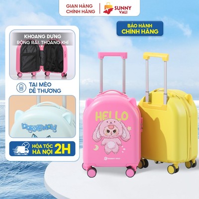 Vali Sunny Bunny X 16 inch cho bé – Vali trẻ em kéo nhựa ABS + PC siêu nhẹ, dễ thương, chống va đập