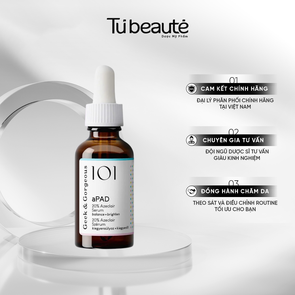 [HÀNG CÔNG TY] Tinh Chất Geek & Gorgeous Apad 20% Azeclair Serum Dưỡng Sáng Và Mờ Thâm 30ml