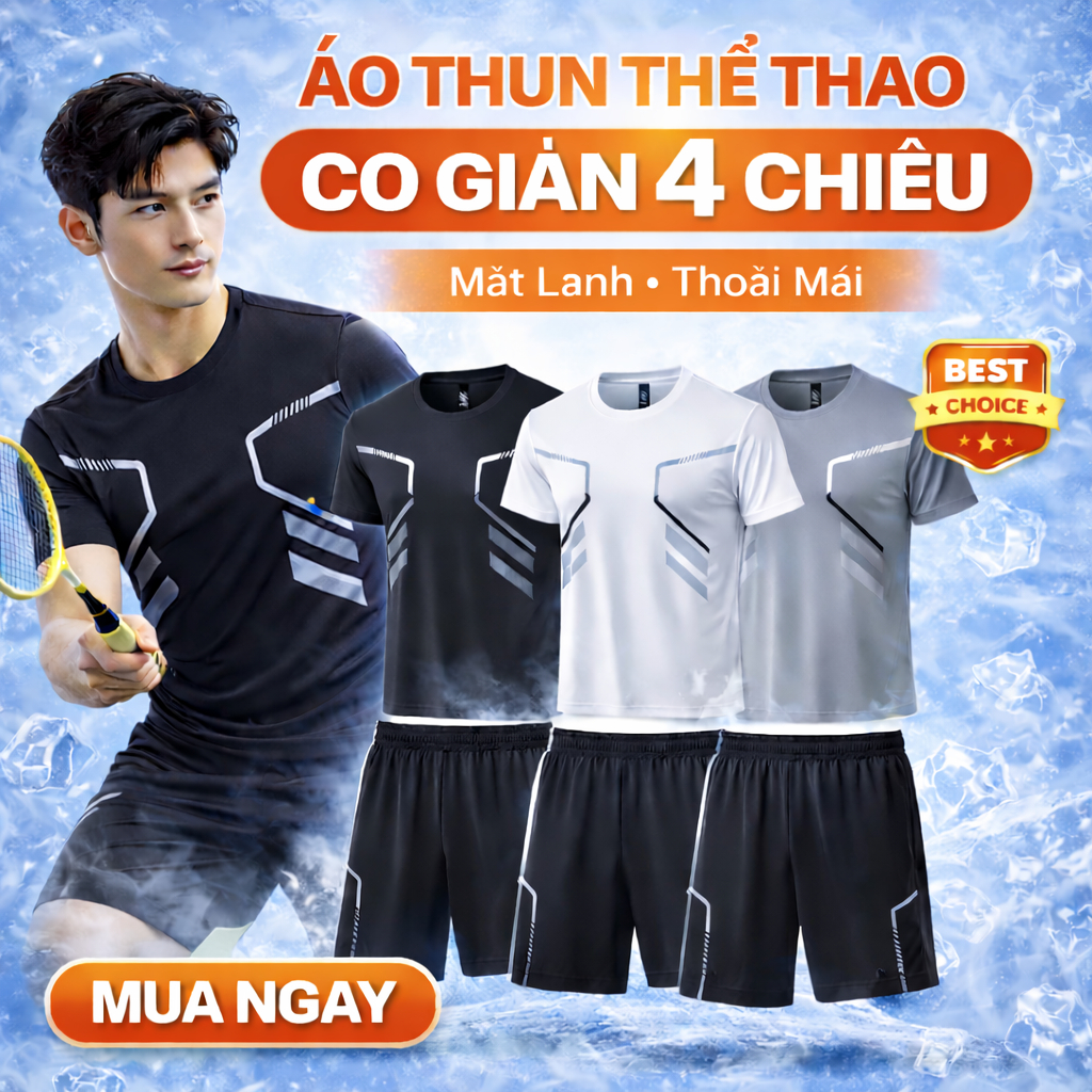 Alex cool Đồ Bộ Quần Áo Thể Thao Nam Mùa Hè Chất Thun Lạnh Co Giãn 4 Chiều Giá rẻ Alex cool Alex coo