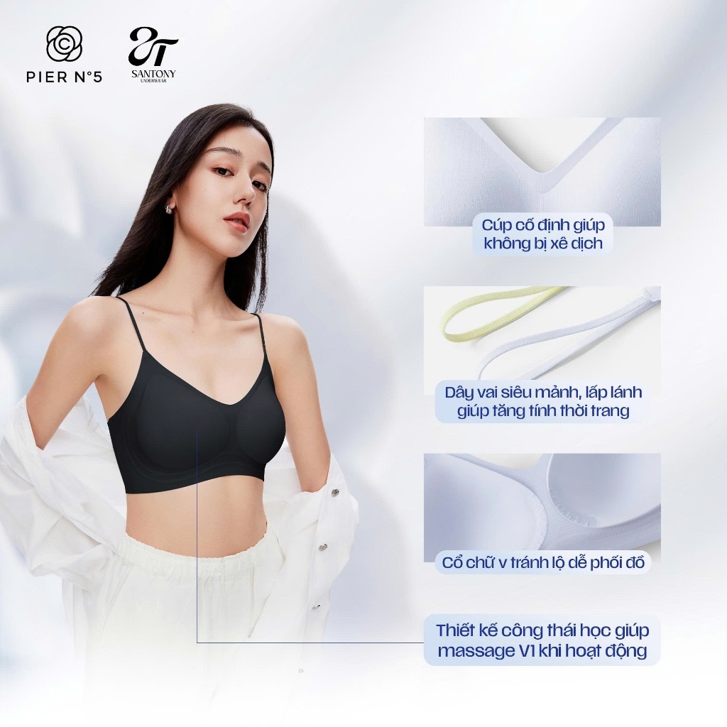 Áo Ngực Không Gọng PIER No5 - Áo Lót Nữ Tàng Hình Tơ Tằm Cao Cấp Hương Hoa Sơn Trà Thoáng Khí 12D - 65101 | BigBuy360 - bigbuy360.vn