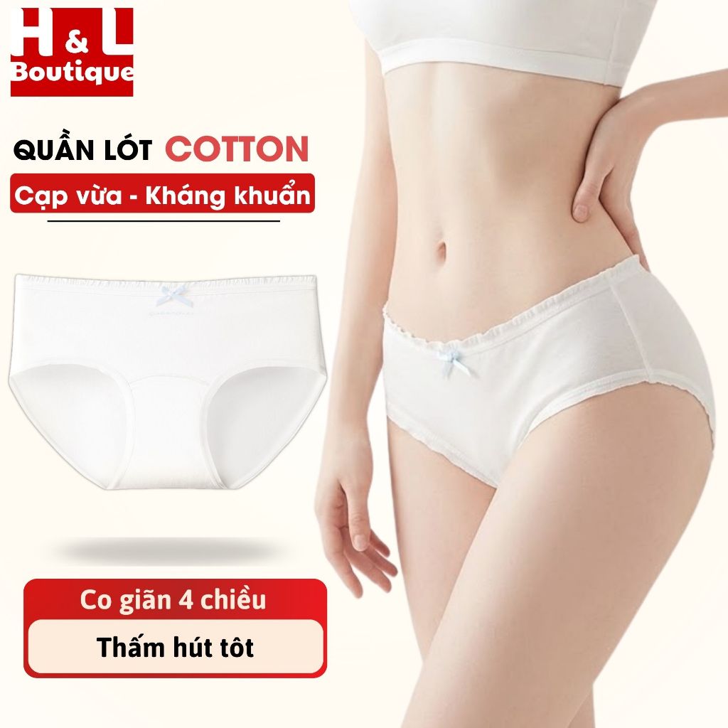 Quần Lót Nữ Cotton Viền Ren Quyến Rũ - Quần Lót Cotton Thoải Mái Thoáng Mát HL BOUTIQUE L4119