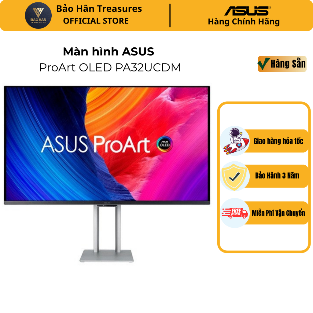 Màn hình ASUS ProArt Display OLED PA32UCDM 31.5" QD-OLED, 96W, 16:9, HDR-10, 240Hz, 4K UHD (3840 x 2