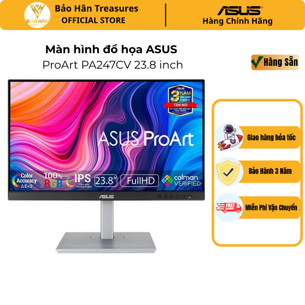 Màn hình Asus ProArt PA247CV (23.8inch/FHD/IPS/75Hz/5ms/USB TypeC) - Hàng Chính Hãng