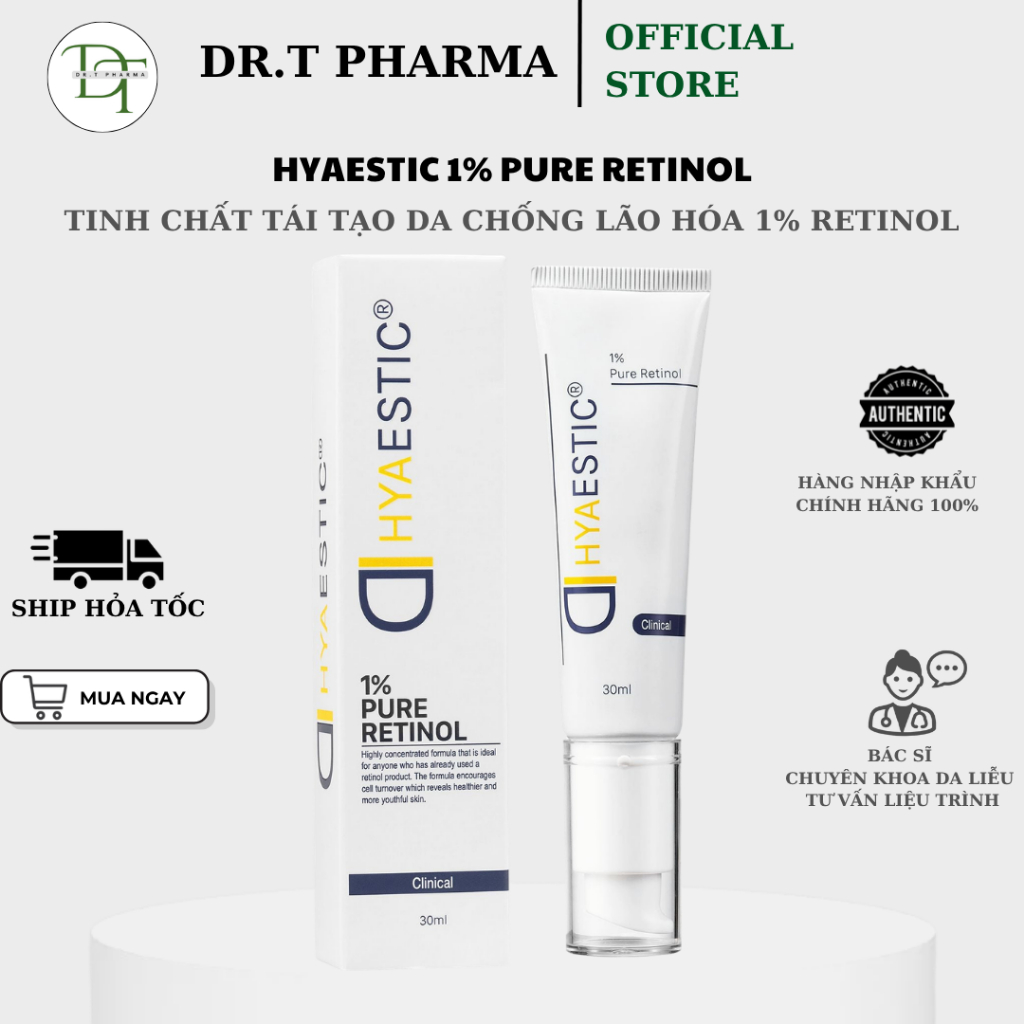 [HÀNG CÔNG TY] Tinh chất tái tạo da chống lão hóa 1% Retinol nguyên chất Hyaestic 1% Pure Retinol