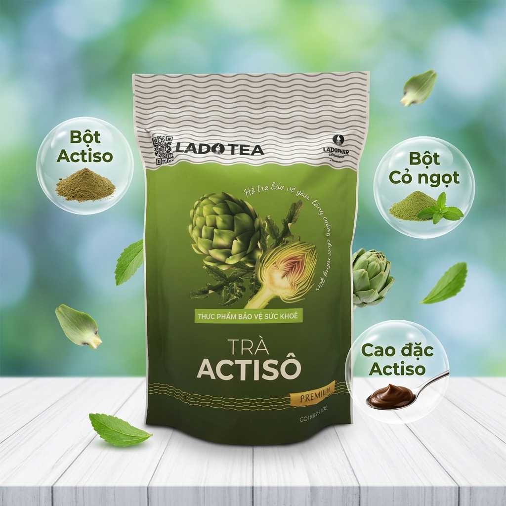 Trà túi lọc Lado Tea Actiso Hỗ trợ bảo vệ gan, tăng cường chức năng gan - Chính hãng Ladophar