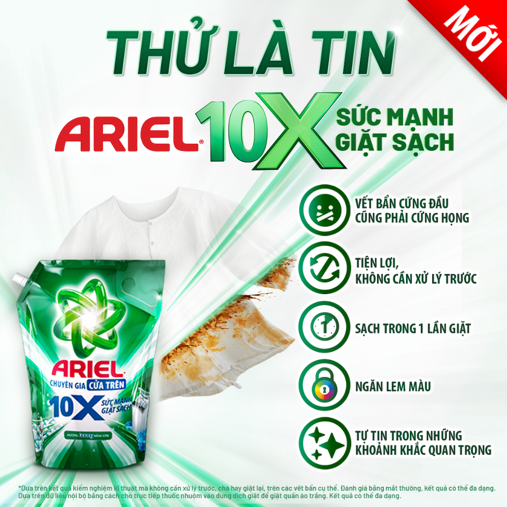 Nước Giặt Cửa Trên ARIEL 10X Giặt Nhanh 4.05KG