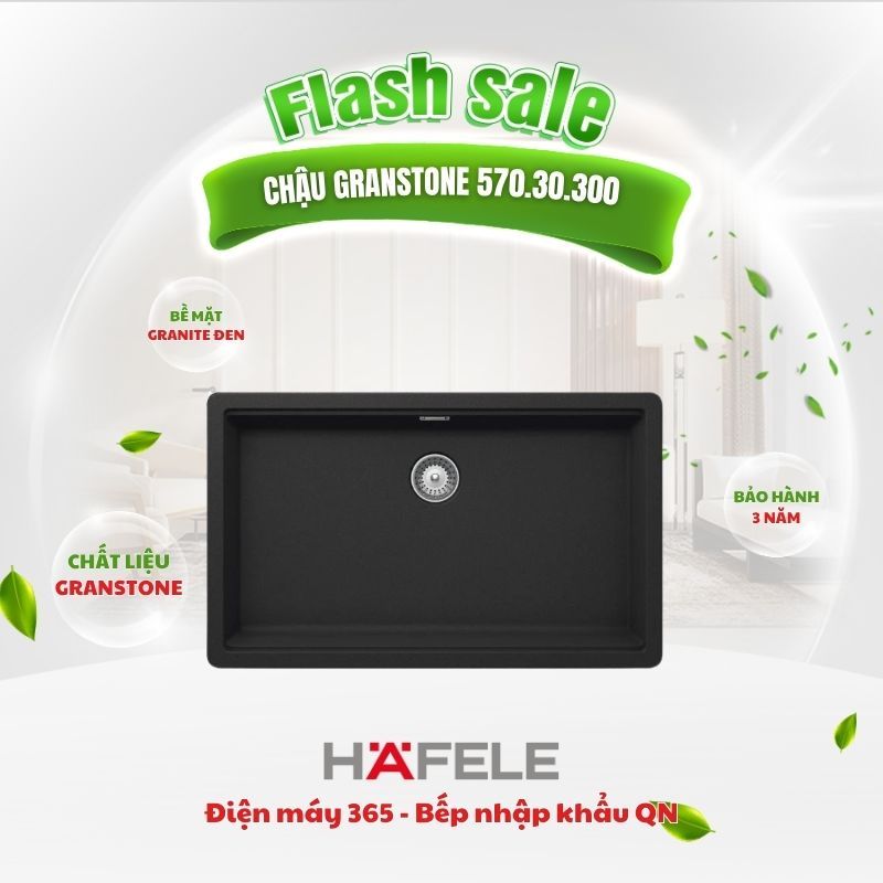 Chậu rửa đá Hafele HS20‑GEN1S80 570.30.300 Inox/bột đá Granite 1 hố lớn
