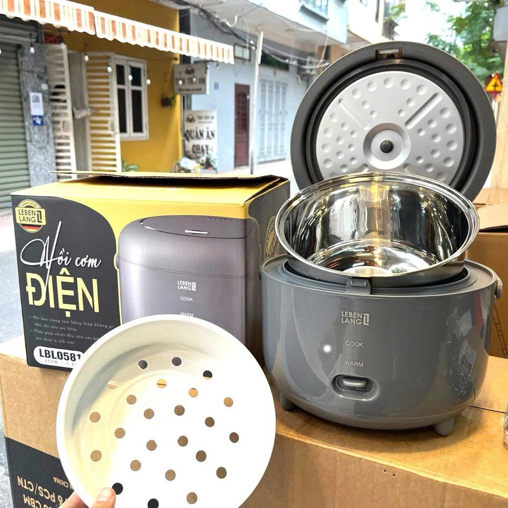 Nồi cơm điện LEBENLANG LBL0581 dung tích 1.2L (Lòng nồi inox) hàng chính hãng bảo hành 2 năm