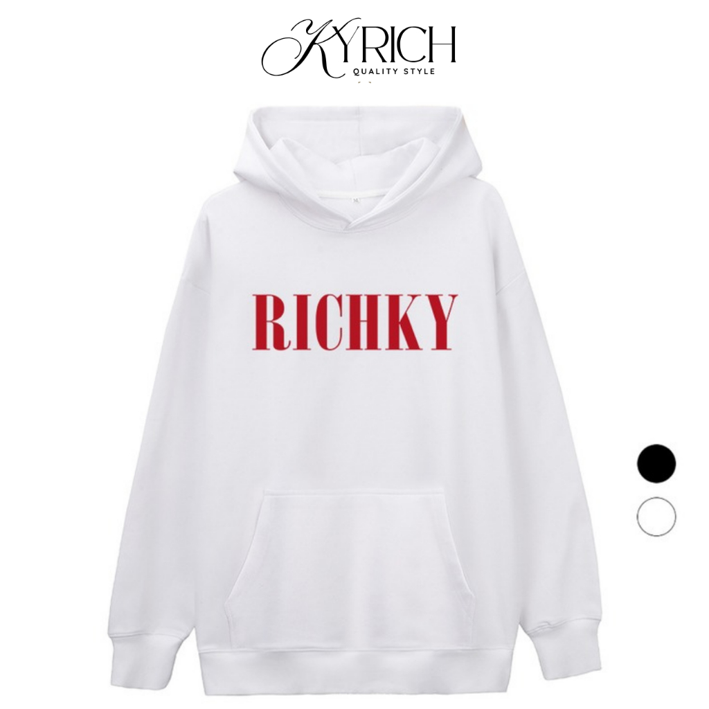 Áo Hoodie Kyrich Premium Nỉ Premium Tee Richky Logo Red Basic Streetwear Unisex